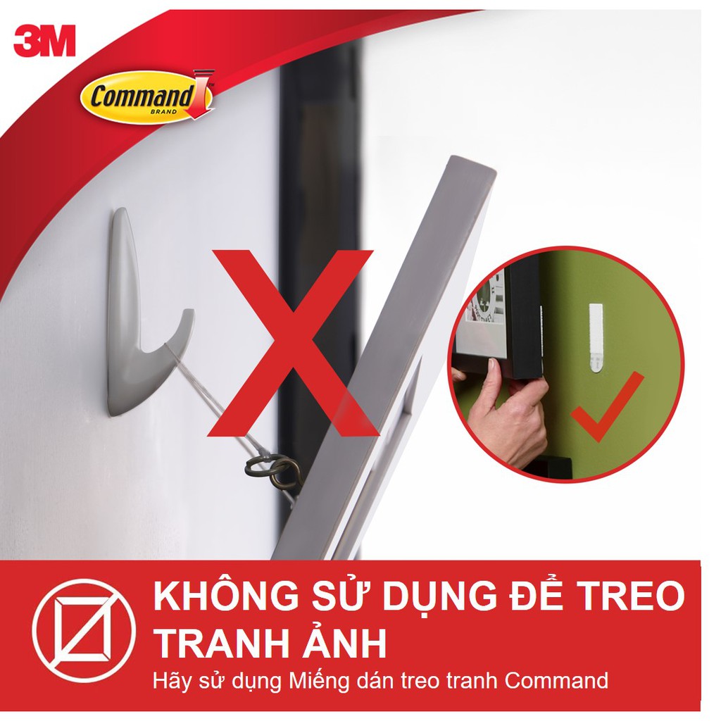 Bộ 4 Móc dán tường Command 3M hịu lực tối đa 1.3kg 17081 VP