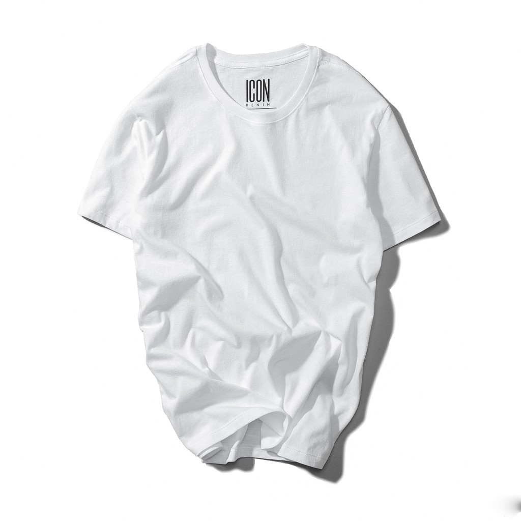 Áo Thun Nam Cổ Tròn ICON DENIM 5 Màu Trơn Basic Phom Suông Unisex - Dòng Vải Mới Cotton Lụa Co Giãn 4 Chiều | BigBuy360 - bigbuy360.vn