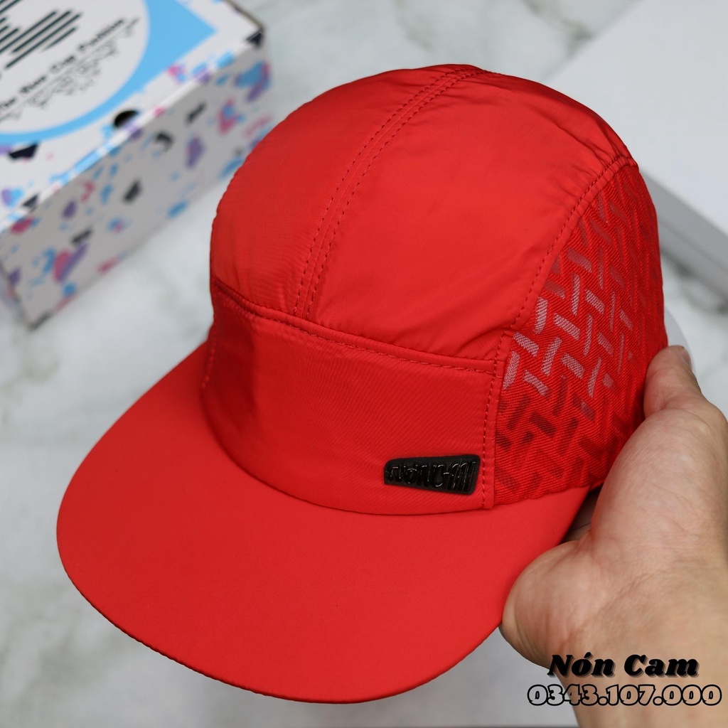 Mũ lưỡi trai nam nữ cao cấp chuẩn phom, Nón Cam phối lưới chữ X màu kem