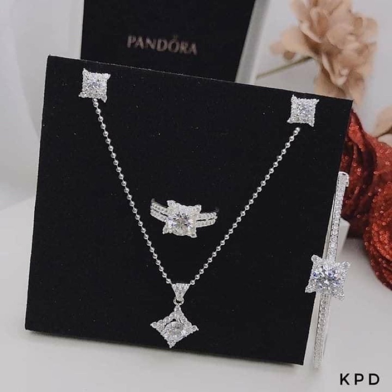 Vòng tay mạ vàng trắng, Lắc tay vuông nữ đủ ni tay sáng lấp lánh bền màu