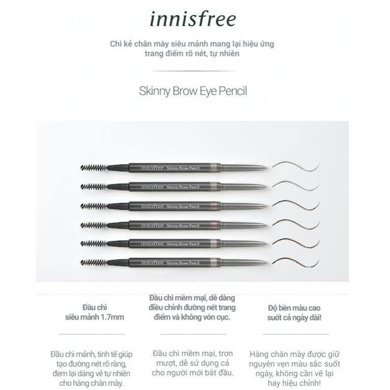 Chì kẻ chân mày mảnh innisfree Skinny Brow Pencil 0.08g