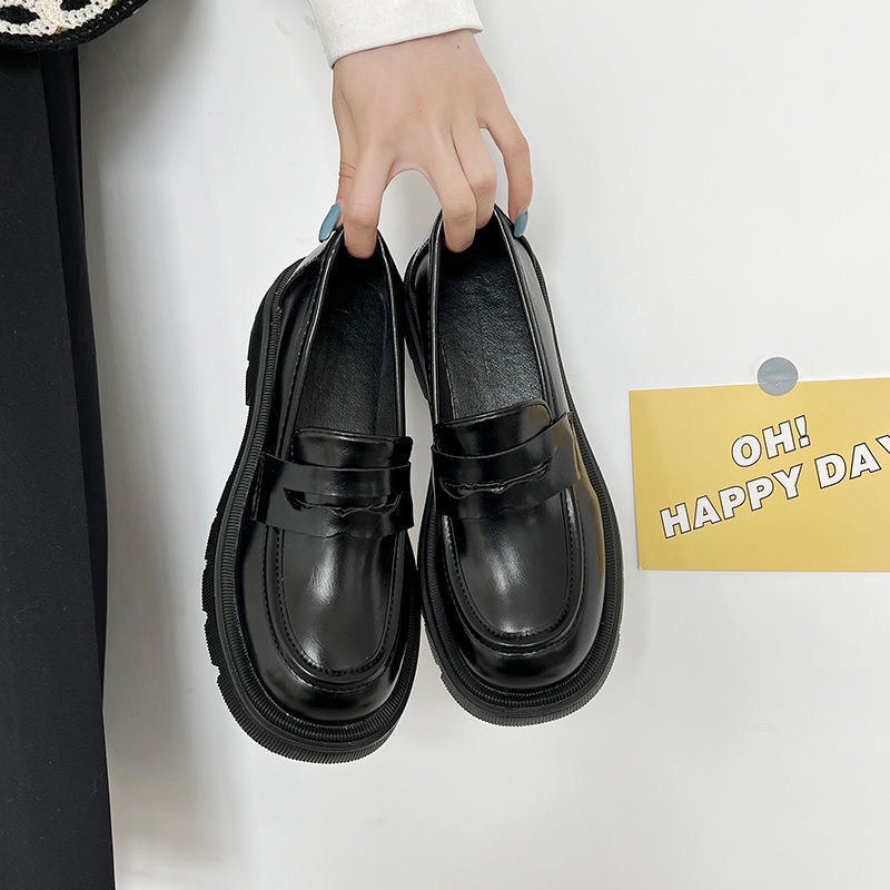 [ORDER 7-15ngày] Giày OXFORD Lolita BASSIC bóng màu đen nâu cafe cao 4CM