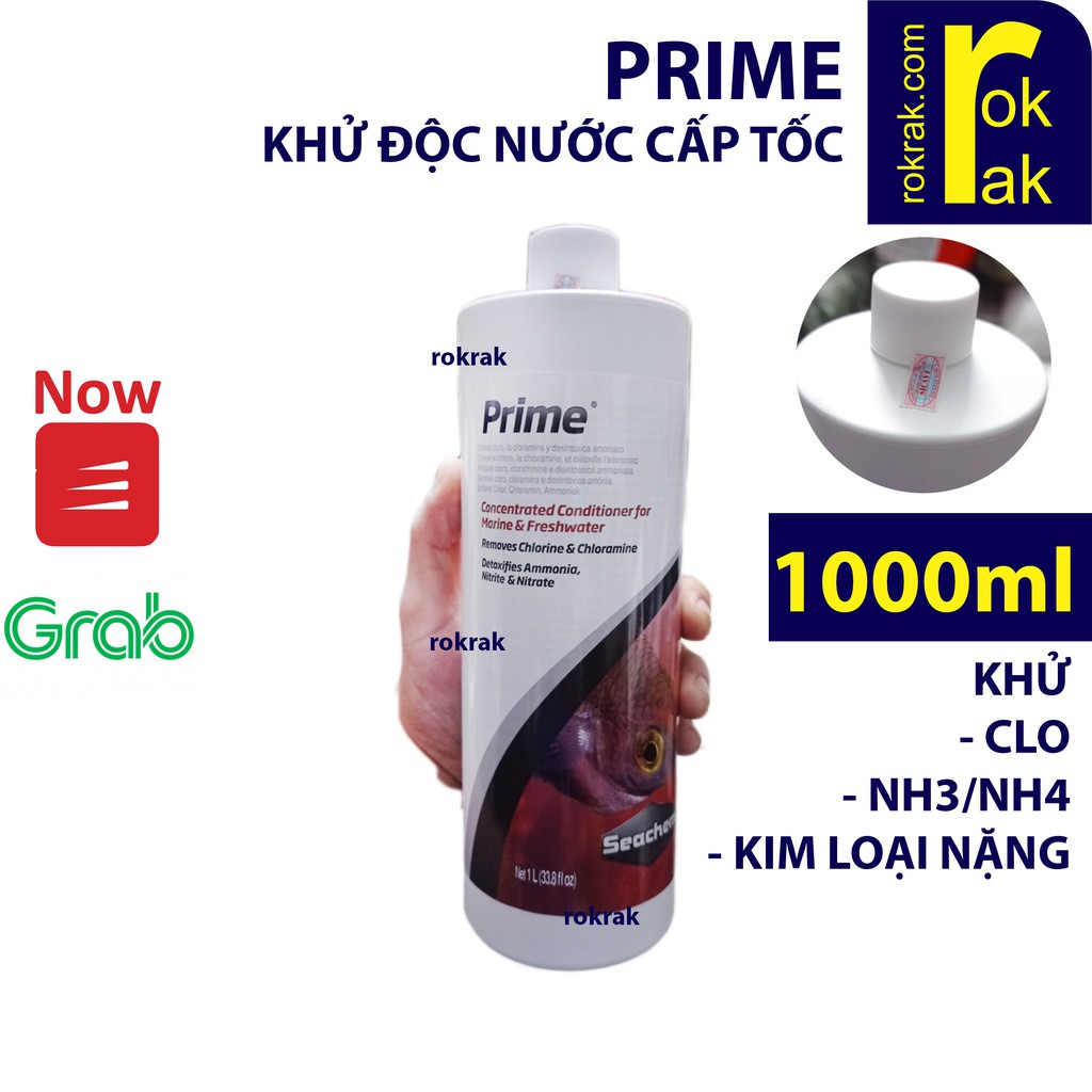 Seachem Prime 1000ML Dung dịch khử nước TOÀN DIỆN (chai 1000 ml NGUYÊN TEM) tạo nước tốt cho hồ cá
