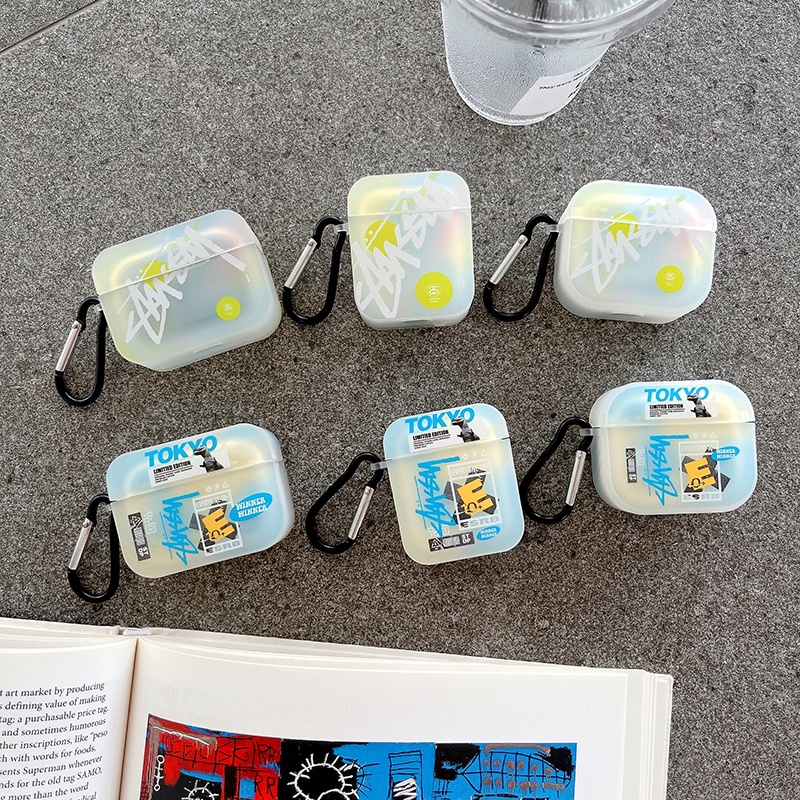 Vỏ Bảo Vệ Hộp Sạc Tai Nghe Bluetooth Không Dây Airpods 1 / 2 3 Pro Air Pods Pro 3 Họa Tiết Stussy Thời Trang