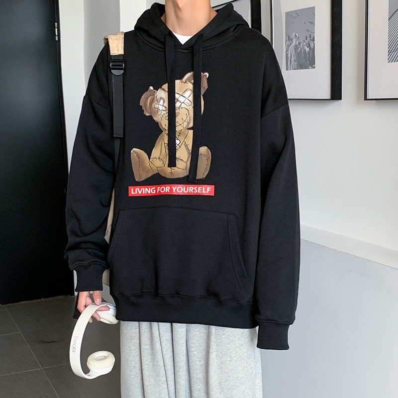 Áo Hoodie In Hình Gấu Thời Trang Năng Động Cho Nam