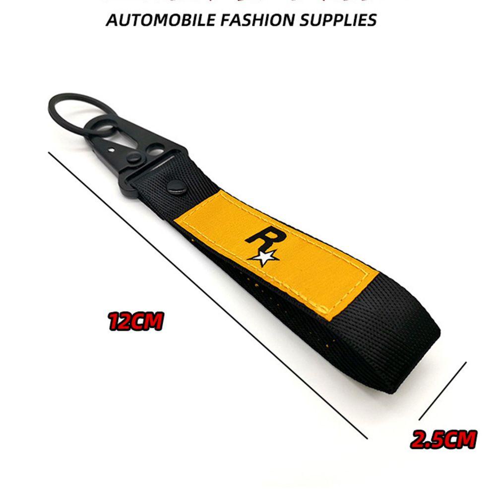 LANFY Dây Móc Chìa Khóa Xe Đua JDM GTA5 Chất Liệu Nylon Màu Vàng In Logo Độc Đáo