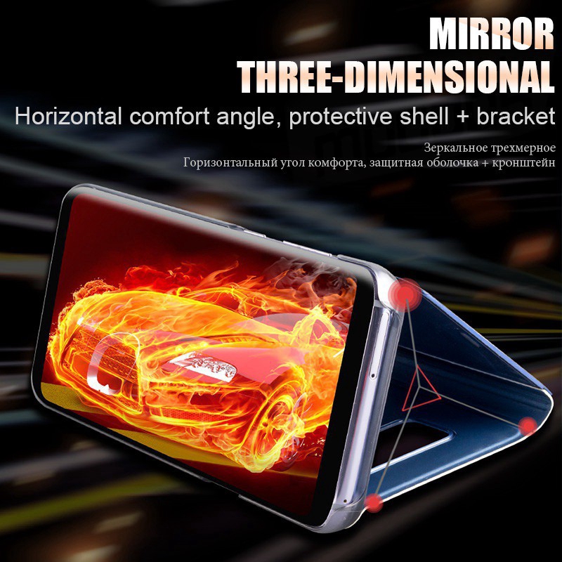 Samsung Galaxy A3 A5 A7 2017 Case Clear Smart View Flip Mirror Cover Stand