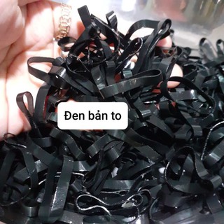 100 gam thun cột tóc bản to (đen/màu/trong/nhũ)