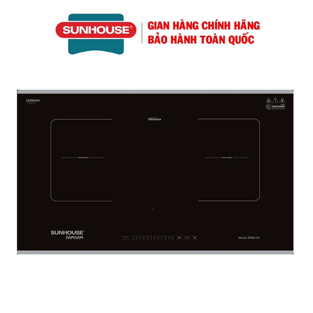 Bếp đôi điện từ Sunhouse Mama MMB-02I, Công suất 4200W, Bảo hành 36 tháng tại nhà