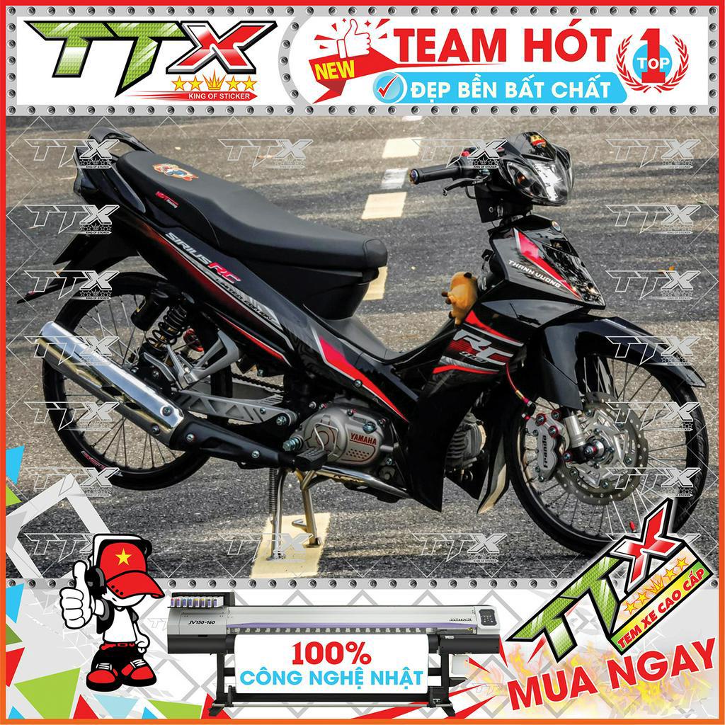 Tem Sirius RC Zin Mẫu Mới V2 Màu Đen Đỏ Dán Xe Máy Sirius 50cc - 110cc Siêu Đẹp - Mã Sirius TTX Shop )