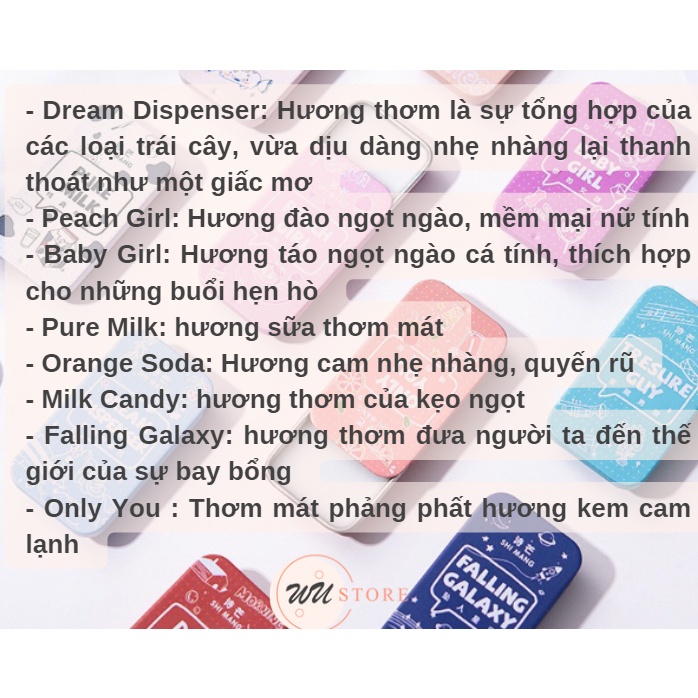 Nước hoa sáp Shimang nội địa Trung nữ sinh mùi nhẹ nhàng lưu hương lâu nhỏ gọn