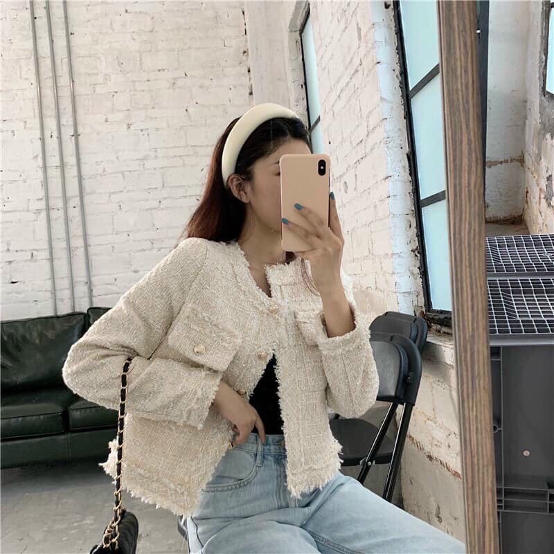 áo khoác dạ tweed túi ngực sz ml (sẵn) | BigBuy360 - bigbuy360.vn