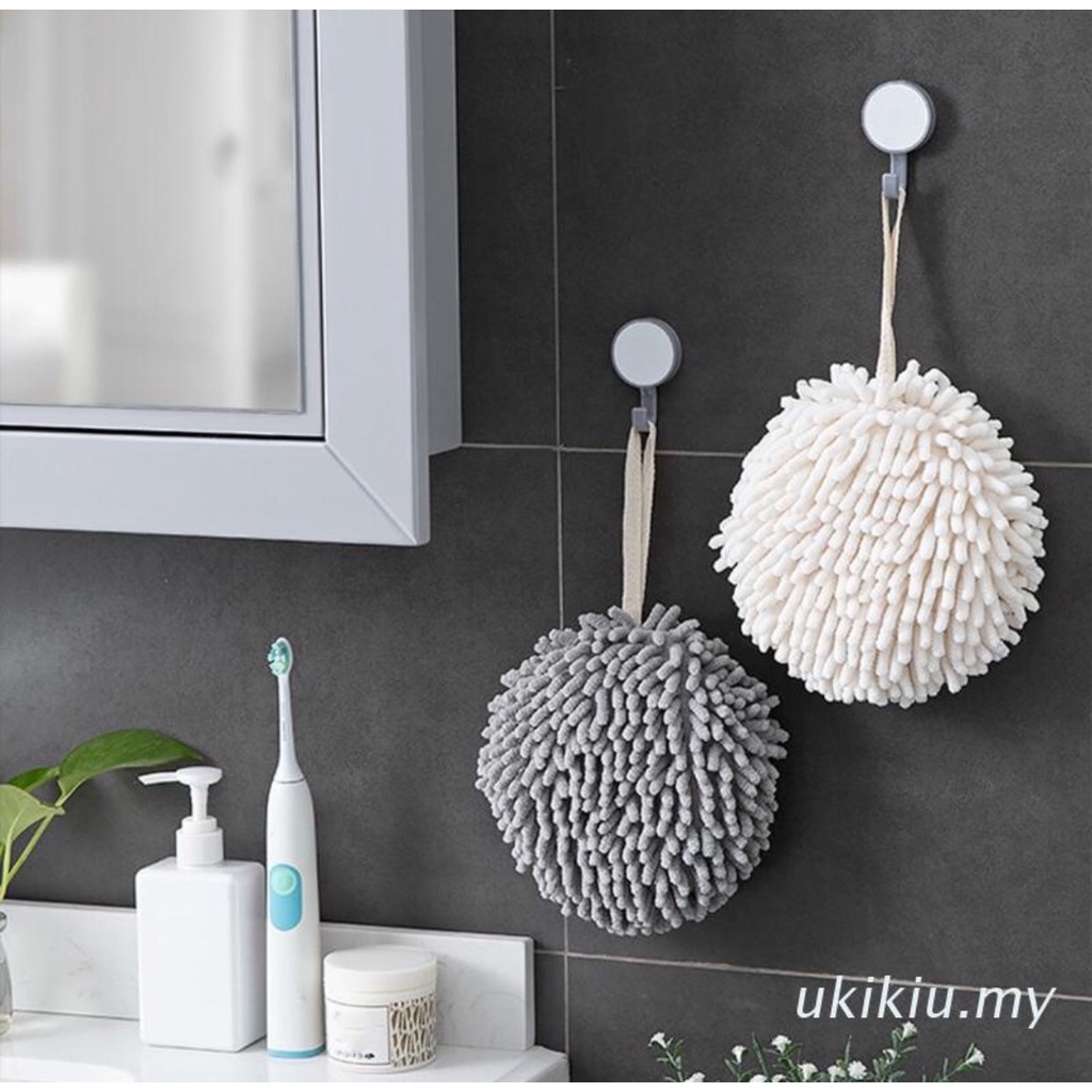 Khăn lau tay san hô siêu thấm nước có móc treo tiện dụng