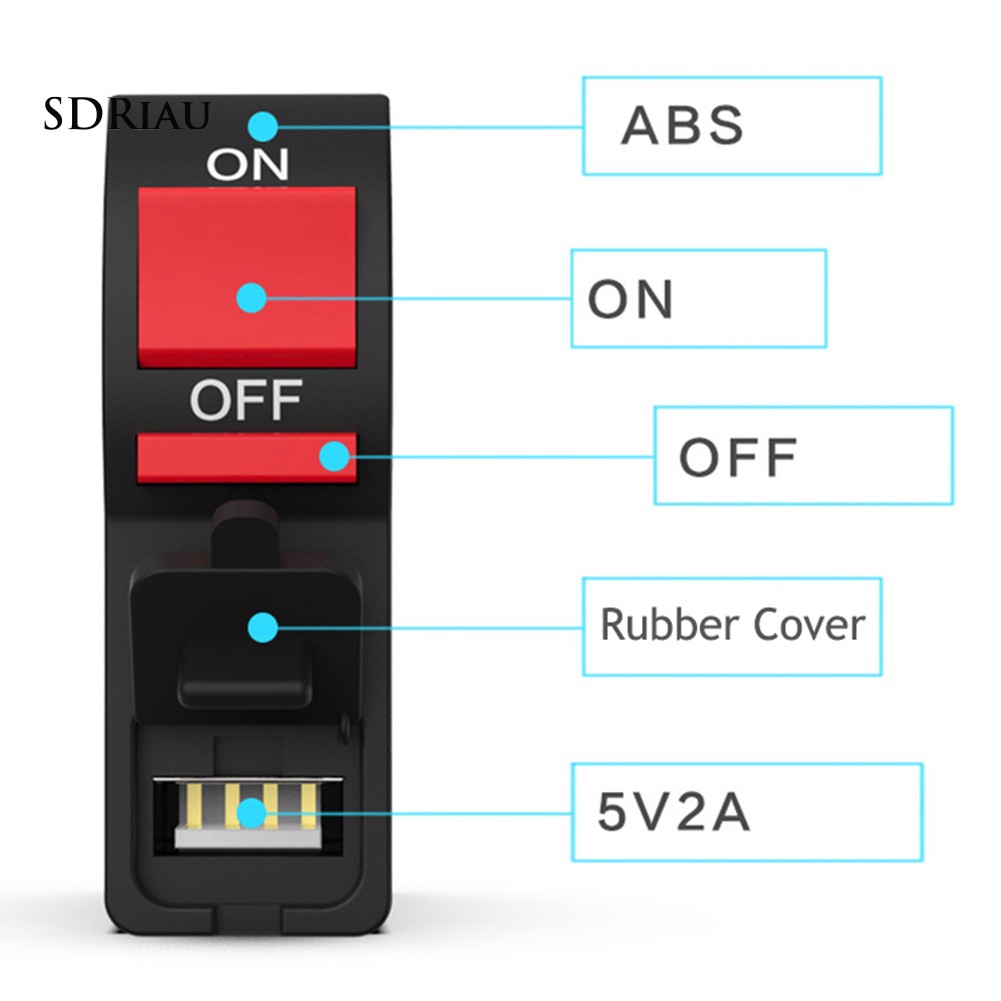 Công tắc bật / tắt gắn tay lái xe máy có cổng sạc USB