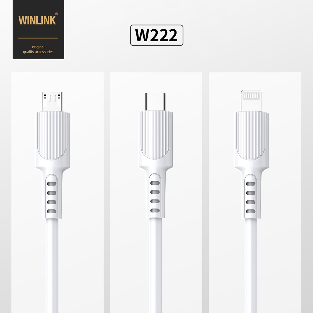 Dây cáp sạc nhanh WL 222 hàng chính hãng WINLINK cổng Lighting - Type C - Micro