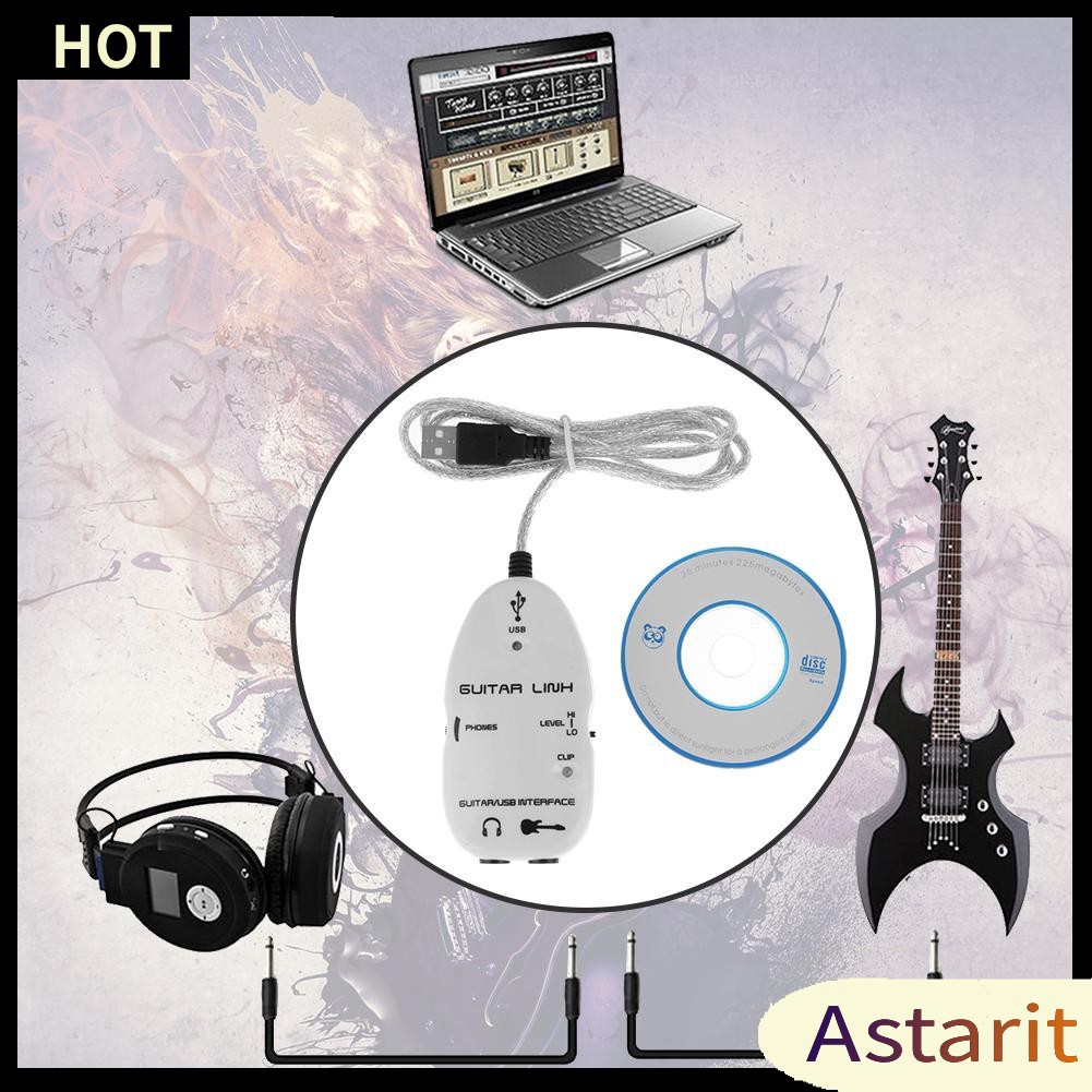 🌟Chất lượng cao nhất🍁Guitar to USB Sound Player Sound Card Effector Interface Link Audio Cable