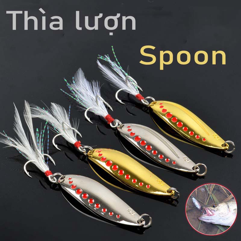 Mồi thìa lượn Spoon nặng 2,5g 5g 7,5g 10g chuyên câu cá suối, cá mương, câu lure