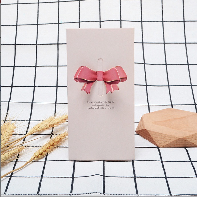 Thiệp nổi chúc mừng sinh nhật, tình yêu, ngày nhà giáo hình nơ sang trọng BAG U THIEPNO033
