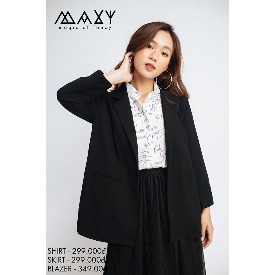 Áo khoác blazer phong cách Hàn Quốc black blazer Maxy Workshop | BigBuy360 - bigbuy360.vn