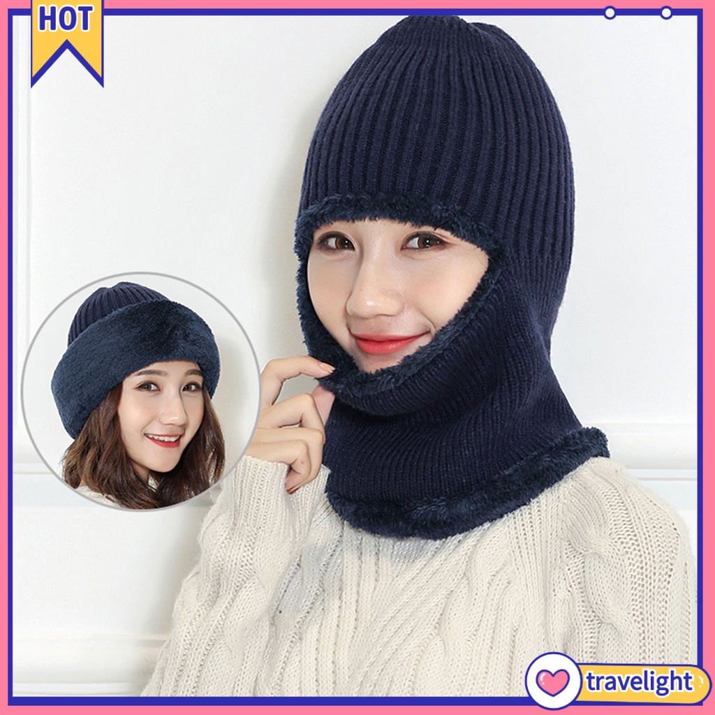 [Travelight] Mũ Beanie Dệt Kim Lót Lông Cừu Dày Dặn Giữ Ấm Chống Lạnh Không Vành Co Giãn Thoải Mái Chống Lạnh Thoải Mái Mặc Hàng Ngày