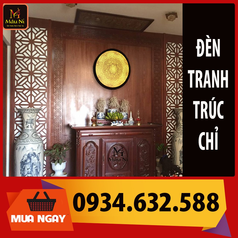 TRANH TRÚC CHỈ giấy được làm từ tre, làm thủ công, đặt sau tủ thờ, bàn thờ chung cư, [ bàn thờ ]
