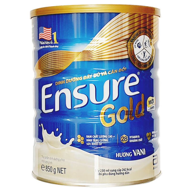 Sữa Bột Abbott Ensure Gold HMB Hương Vani Hộp 850g