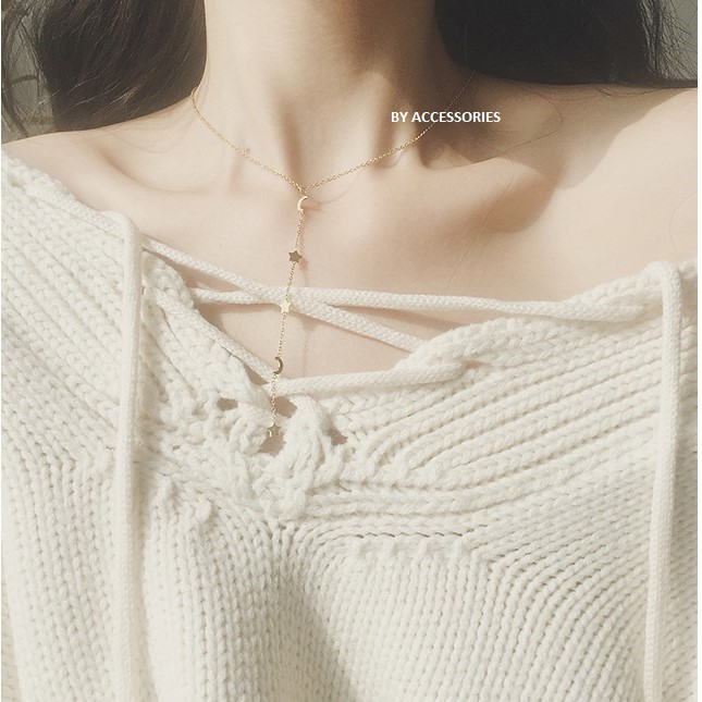 Dây chuyền titan chuỗi trăng sao không gỉ WN190801