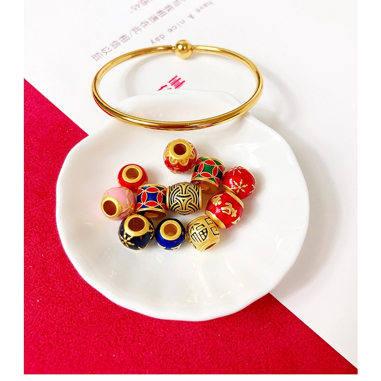 Chuỗi Hạt Màu Vàng Đồng Bằng Gỗ Dùng Làm Vòng Tay diy