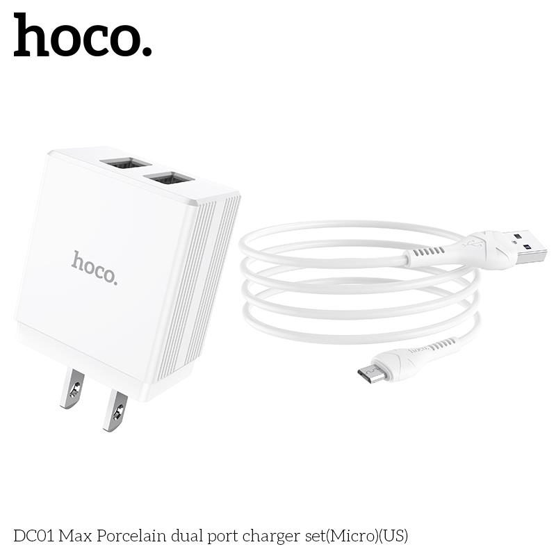 Bộ củ cáp sạc HOCO DC01 Max Micro USB Chính hãng Giá tốt