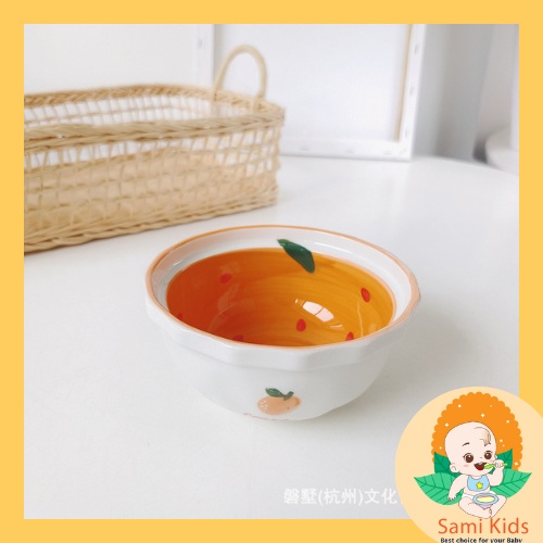 Bát sứ ăn dặm hoa quả đựng cháo cho bé, tô chén gốm sứ ăn cơm cho trẻ em SAMI KIDS
