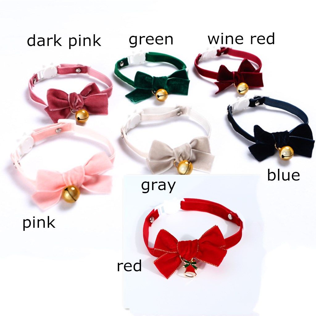 Velvet Butterfly Festival Adjustable Pet Bell Collar Pet Dog/Cat Pet Christmas Cute Practical Pet Collar
