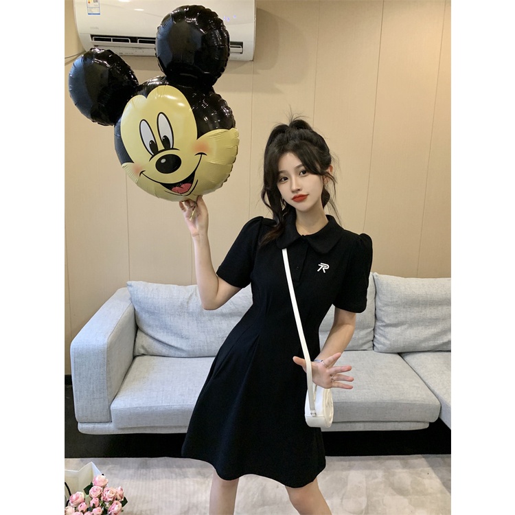 Đầm Thun polo Dáng Chữ A Ôm Eo Thời Trang Hàn Quốc Cho Nữ