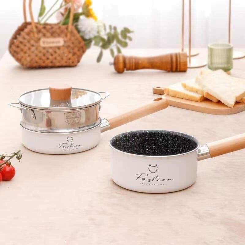 Bộ nồi chảo đá ăn dặm_ Nồi nấu cháo cho bé FASHION