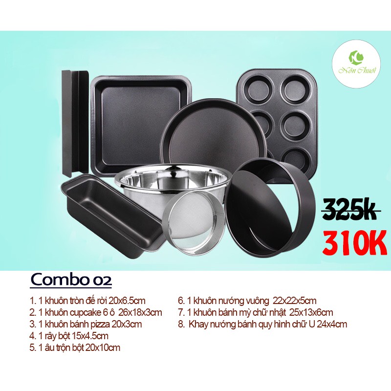 Bộ dụng cụ làm bánh 8 món khuôn làm bánh cho người mới (order)