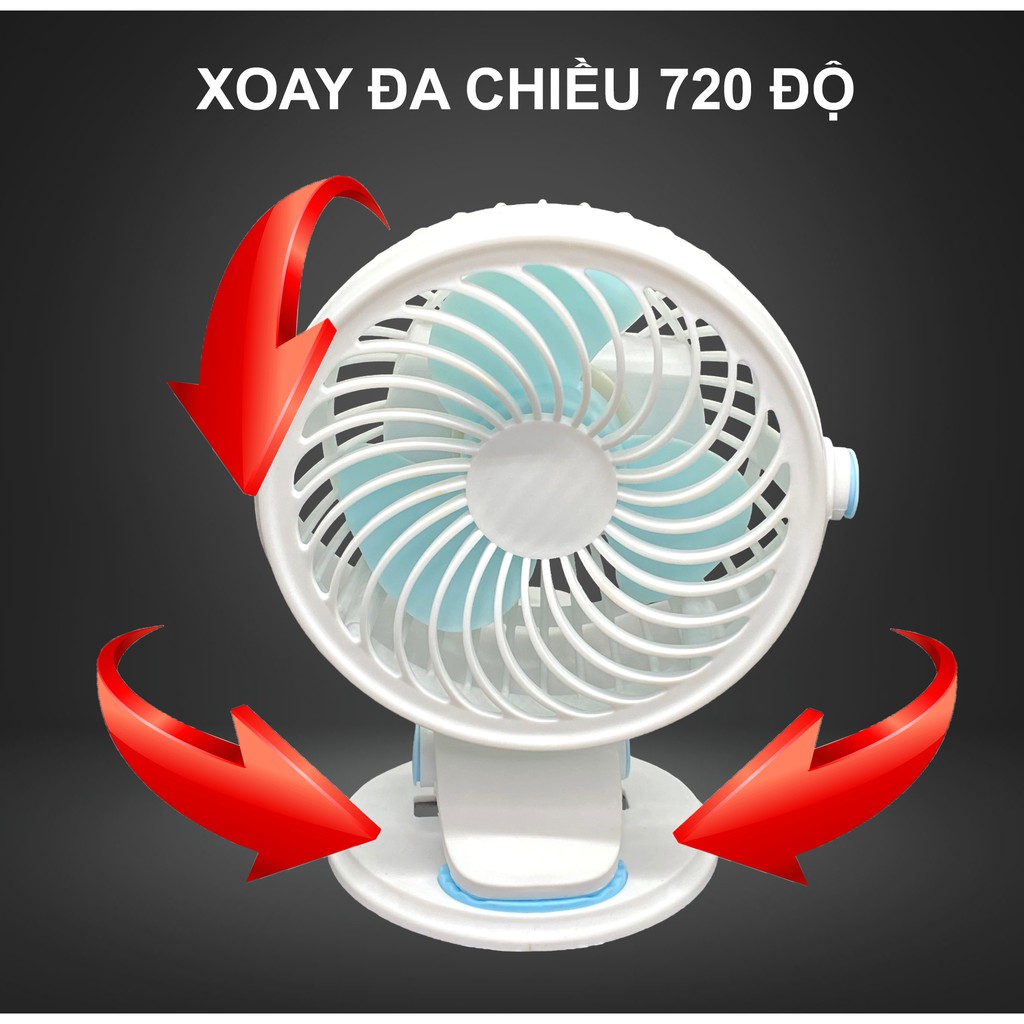 Quạt Kẹp Bàn Thích hợp cho dân Văn Phòng, Xoay 360 độ, Kẹp chắc chắn – Siêu Mát