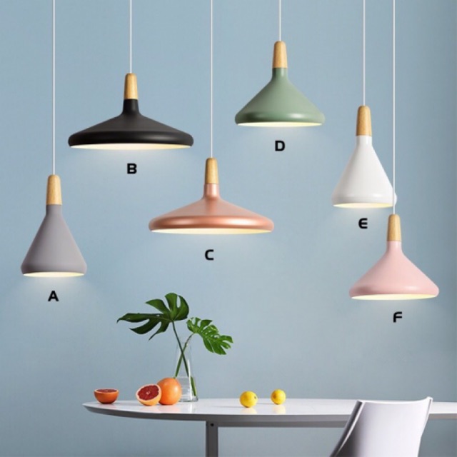 Đèn thả nhôm đui gỗ. Đèn thả bàn ăn