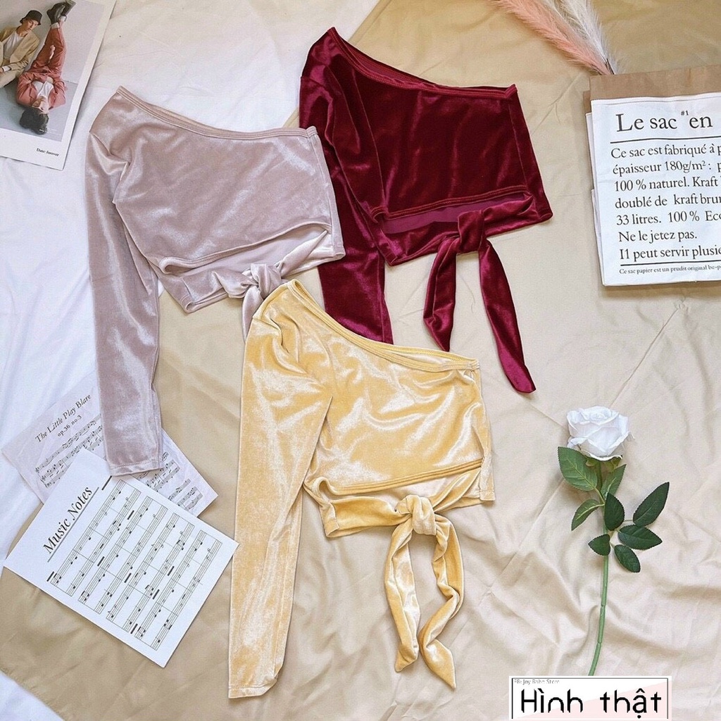 Áo croptop tay dài lệch vai ACOD 14, da beo sexy cá tính, cột dây hông eo tôn dáng, áo kiểu nữ độc lạ dài tay ôm body