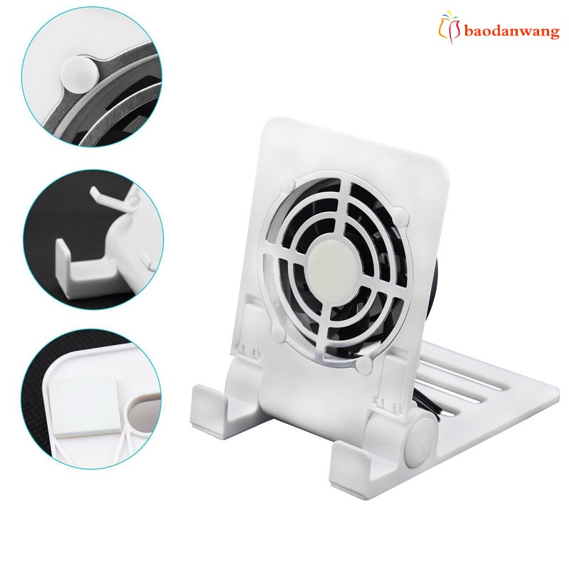 Giá đỡ điện thoại máy tính bảng laptop có quạt tản nhiệt làm mát USB gập lại được tiện lợi
