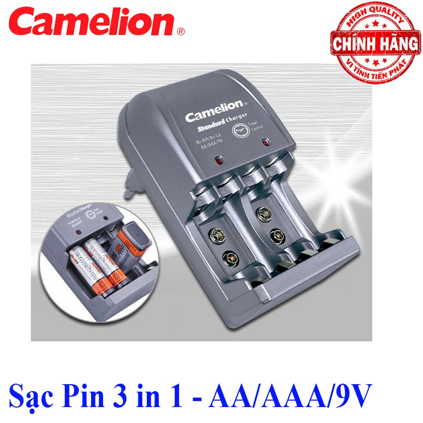 Bộ sạc Pin đa năng 3 in 1 cho Pin AA / AAA / 9V Camelion BC-0904SM - 2A / 3A /9V