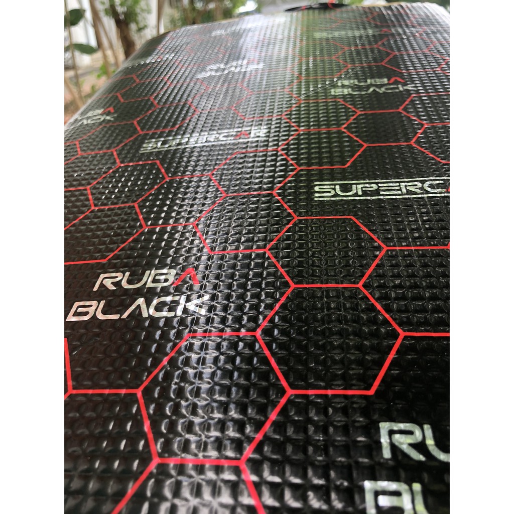 Cách âm chống ồn 2 lớp cho xe ô tô, xe hơi Ruba Black New thương hiệu Supercar từ Nga kích thước 800 x 460 x 2 mm