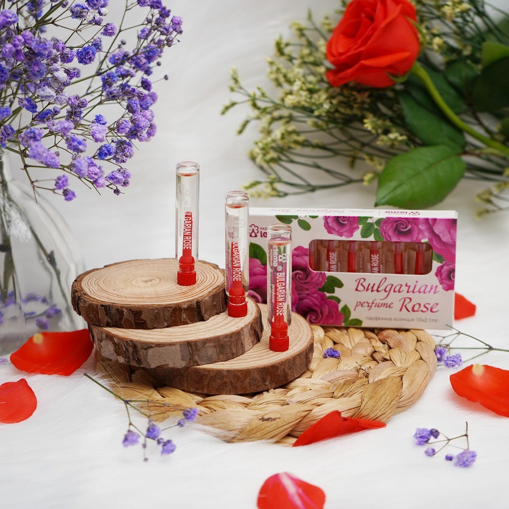 HÀNG NHẬP KHẨU -  Nước hoa tinh dầu hoa hồng Bulgaria thương hiệu Lema, Nước hoa chính hãng set 10 lọ, hương hồng tươi n