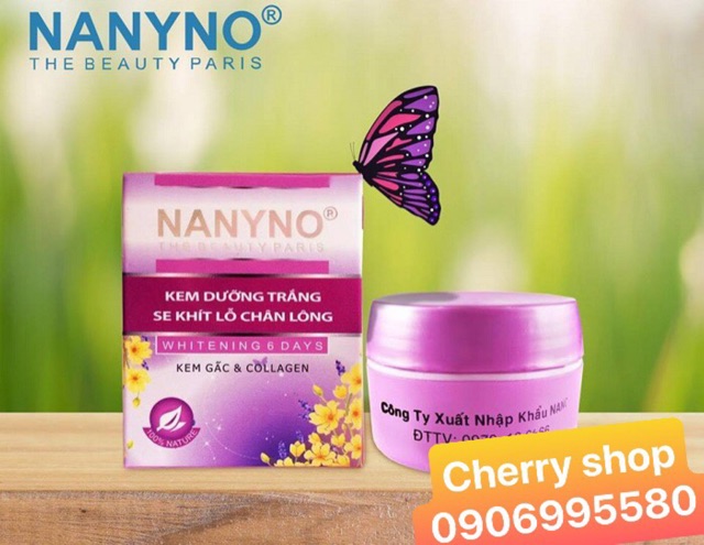 Kem dưỡng trắng, Se khít lỗ chân lông chiết xuất Kem gấc và Collagen (10g) Nanyno