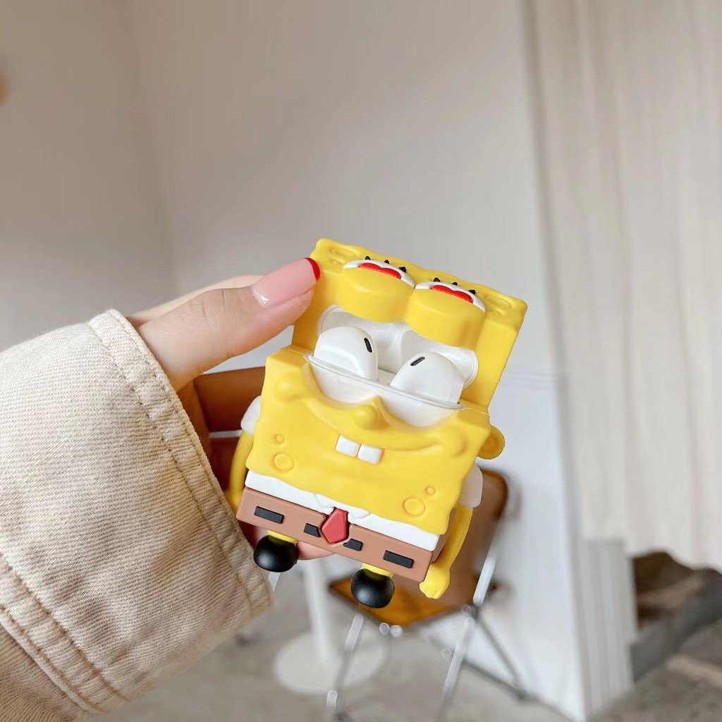 Vỏ Bảo Vệ Hộp Sạc Tai Nghe Airpods 1 / 2 / Pro Hình Spongebob Xinh Xắn | BigBuy360 - bigbuy360.vn