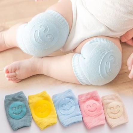 Tất tập bò cho bé hình mặt cười Chống trượt, bảo vệ đầu gối bé dày dặn, êm ái