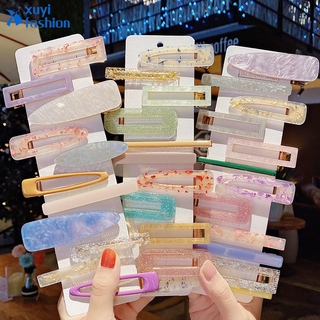 Thời Trang Hiện Tại Retro Acrylic Màu Kẹo Kẹp Tóc Bộ Đơn Giản Dễ Thương Bé Gái Công Chúa Phụ Kiện Tóc Trang Sức Tóc Mũ Đội Đầu