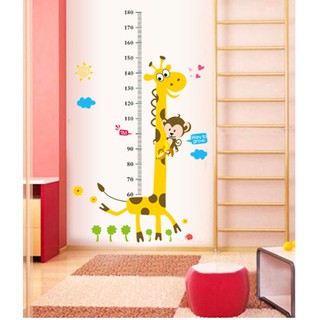 Decal trang tri - Thước đo hươu cao cổ