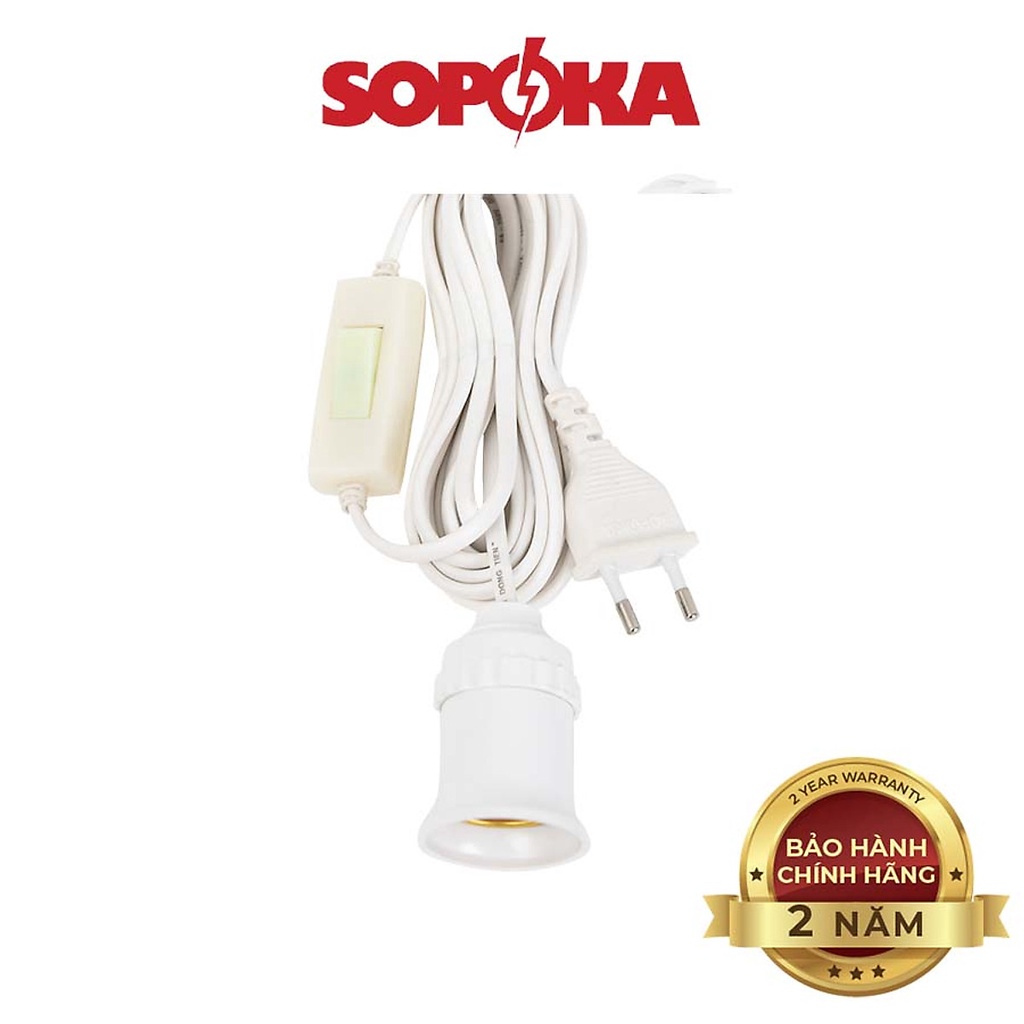 Đuôi đèn liền dây,phích,công tắc sopoka 2,5m và 5m