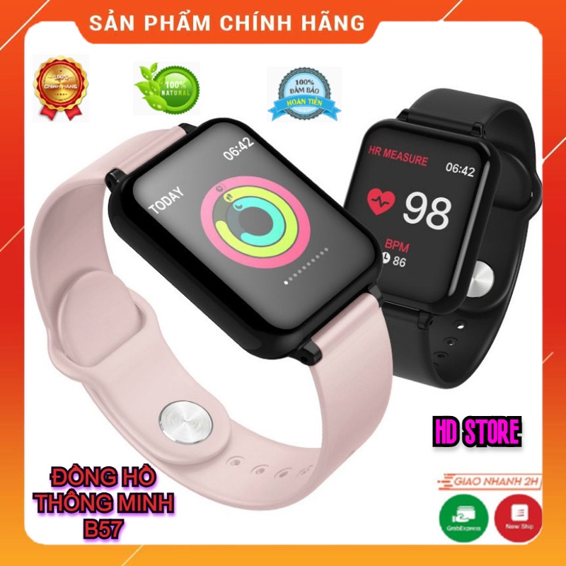 Đồng Hồ Thông Minh B57- Kết Nối Bluetooth Cho Android/ Ios- Theo Dõi Sức Khỏe, Chống Nước IP67, Thiết Kế Đẹp Năng Động.