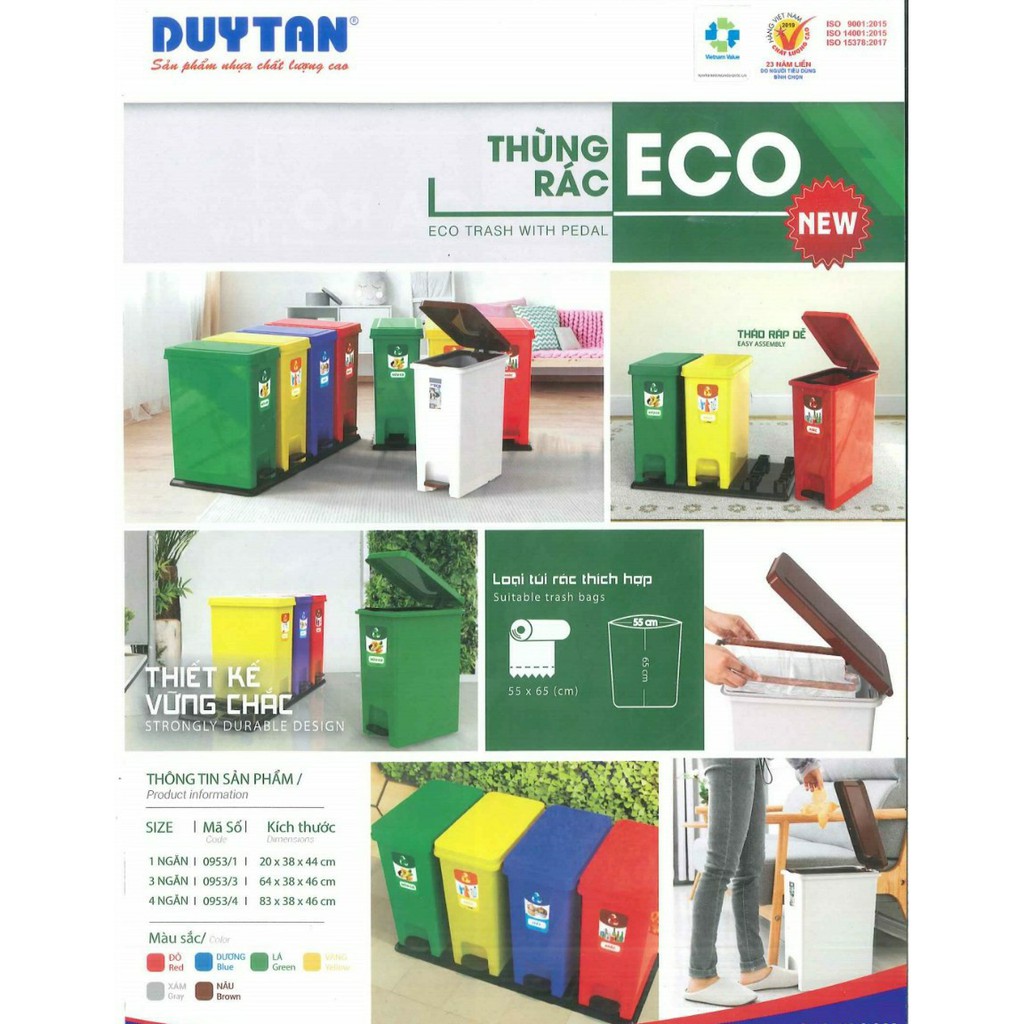 Thùng rác phân loại ECO 3 DUY TÂN