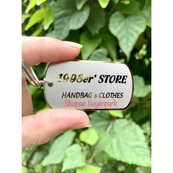 Móc khoá inox hotel, homestay, cửa hàng khắc laser 2 mặt theo yêu cầu